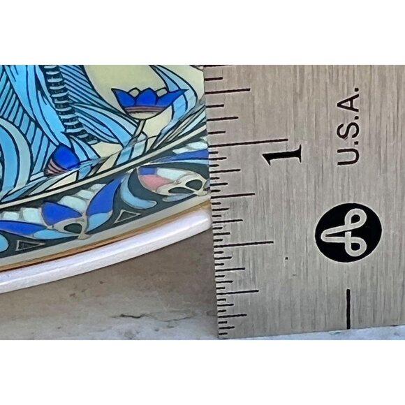 Fine Royal Porcelain King Tut Decorative Plate 6.5" Diameter Egyptian Design GUC - Picture 9 of 10